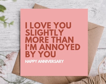 Anniversary Card | Card For Husband / Wife / Boyfriend / Girlfriend / Partner | Cute Anniversary Card /