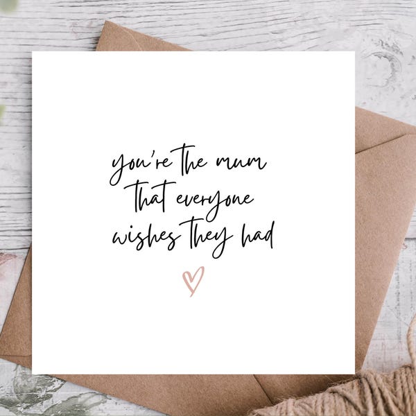 Happy Mother's Day Card - Heartfelt Mum Appreciation (Kraft Envelope)