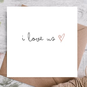 I Love Us Anniversary Card: Heartfelt Message, Kraft Envelope