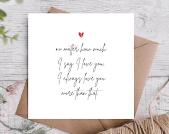 Romantic Anniversary Card | Love You More Design