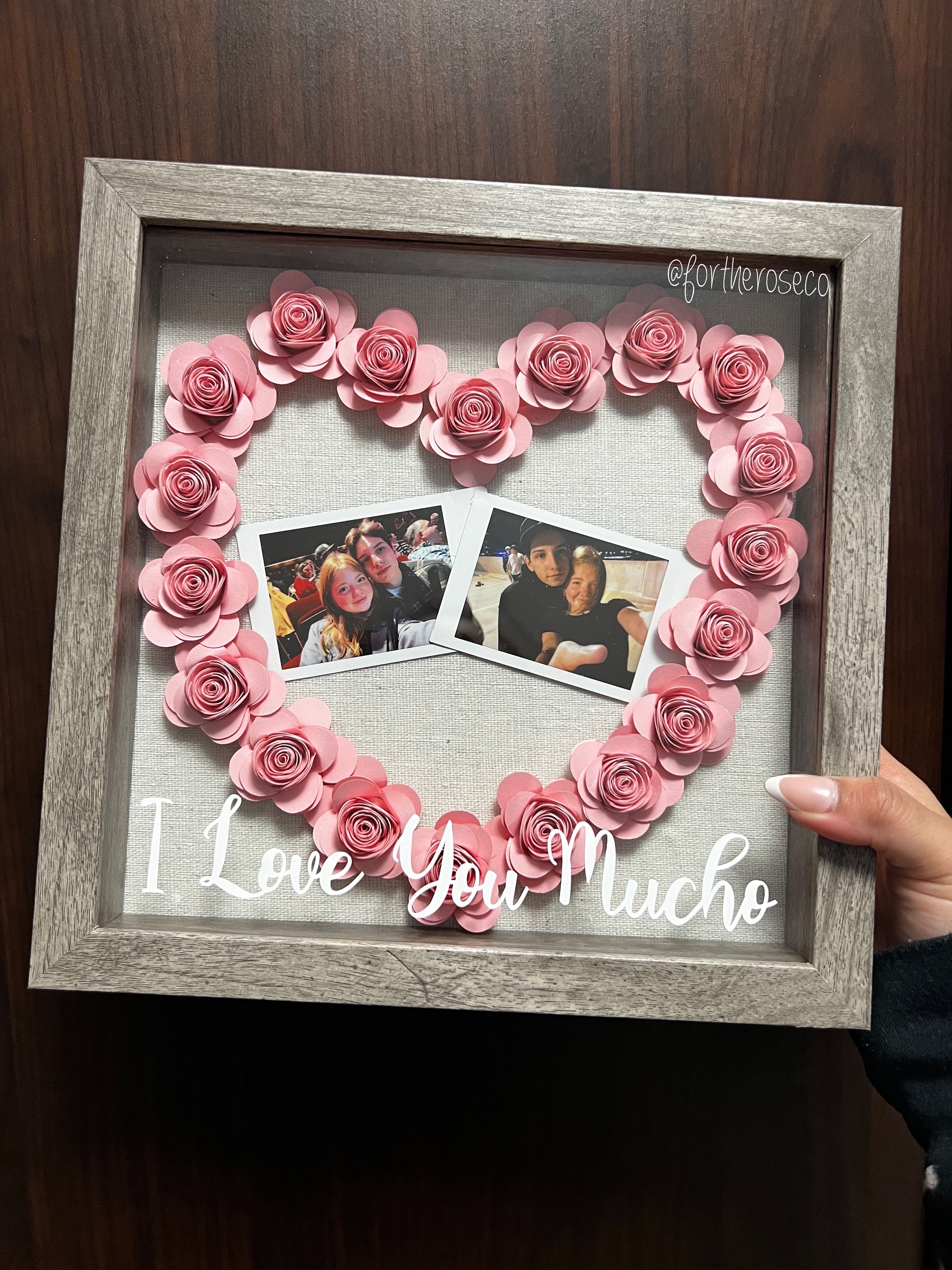 I Love Us Paper Flower Shadow Box.1st Anniversary Gift. -  Canada