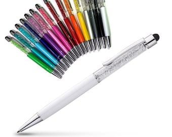 Crystal Diamond Ballpoint Pen with Stylus tip for Touch Screen, 15 Different Color Options