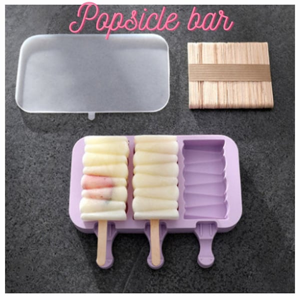 Popsicle Bar Silicone Mold 4 Cavities