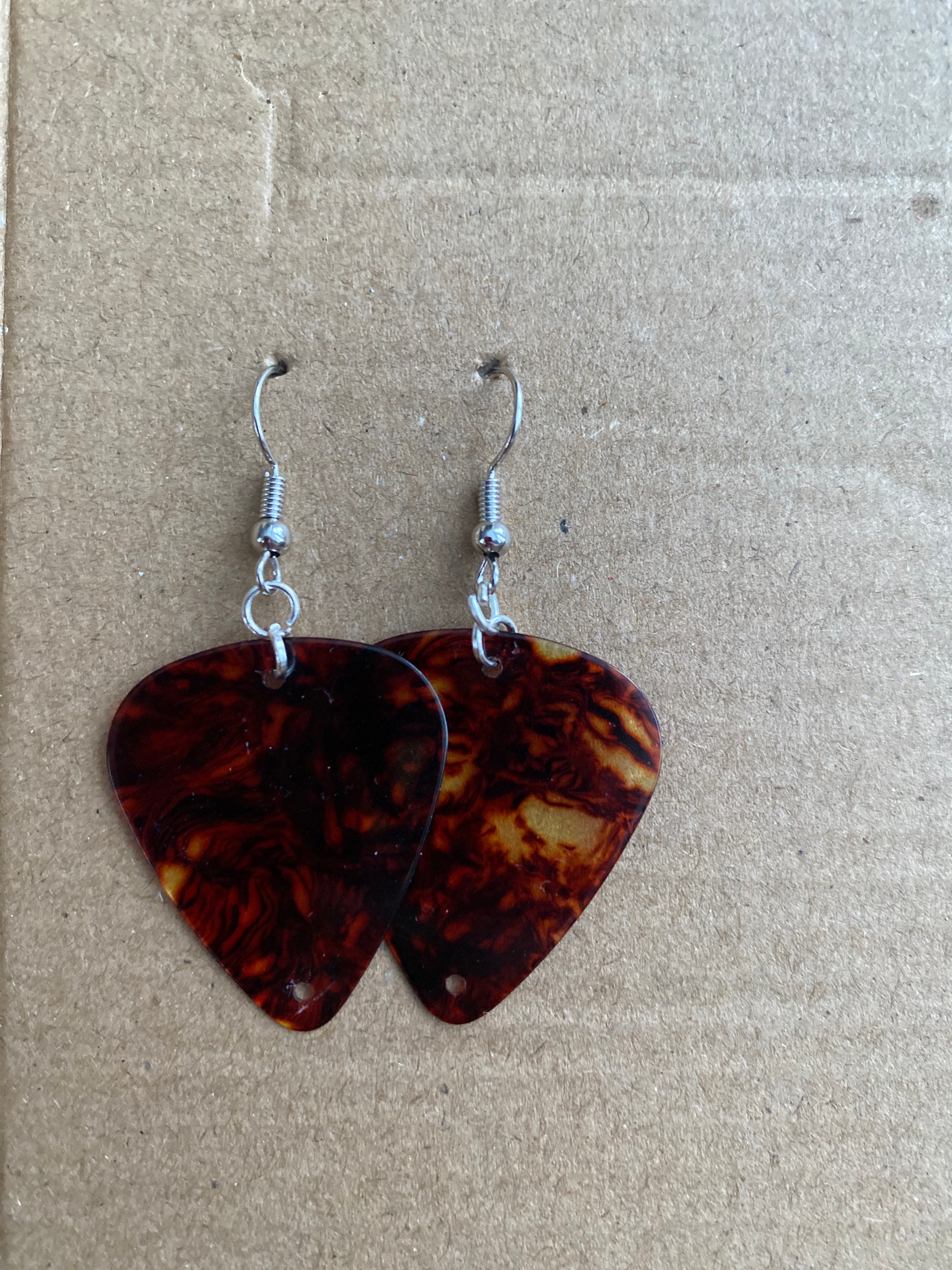 Guitar pick earrings Etsy
