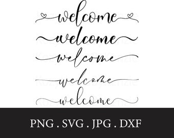 Welcome | SVG | Word | Wedding Design | DIY Art | Cursive | Calligraphy | With | Different | Digital | Tails