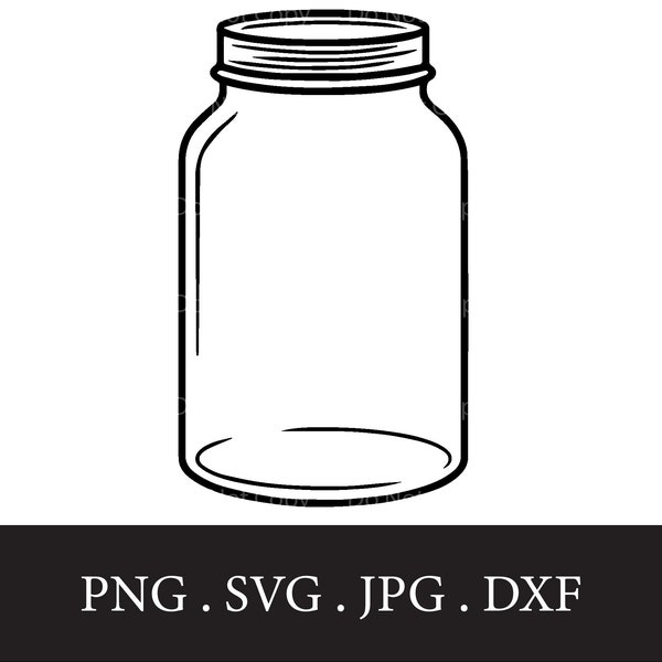 Blank Mason Jar | Rustic Farm Design | Farmhouse Decor | Svg Png Jpg Dxf | Kitchen Conversions Template | Empty Canning Jar