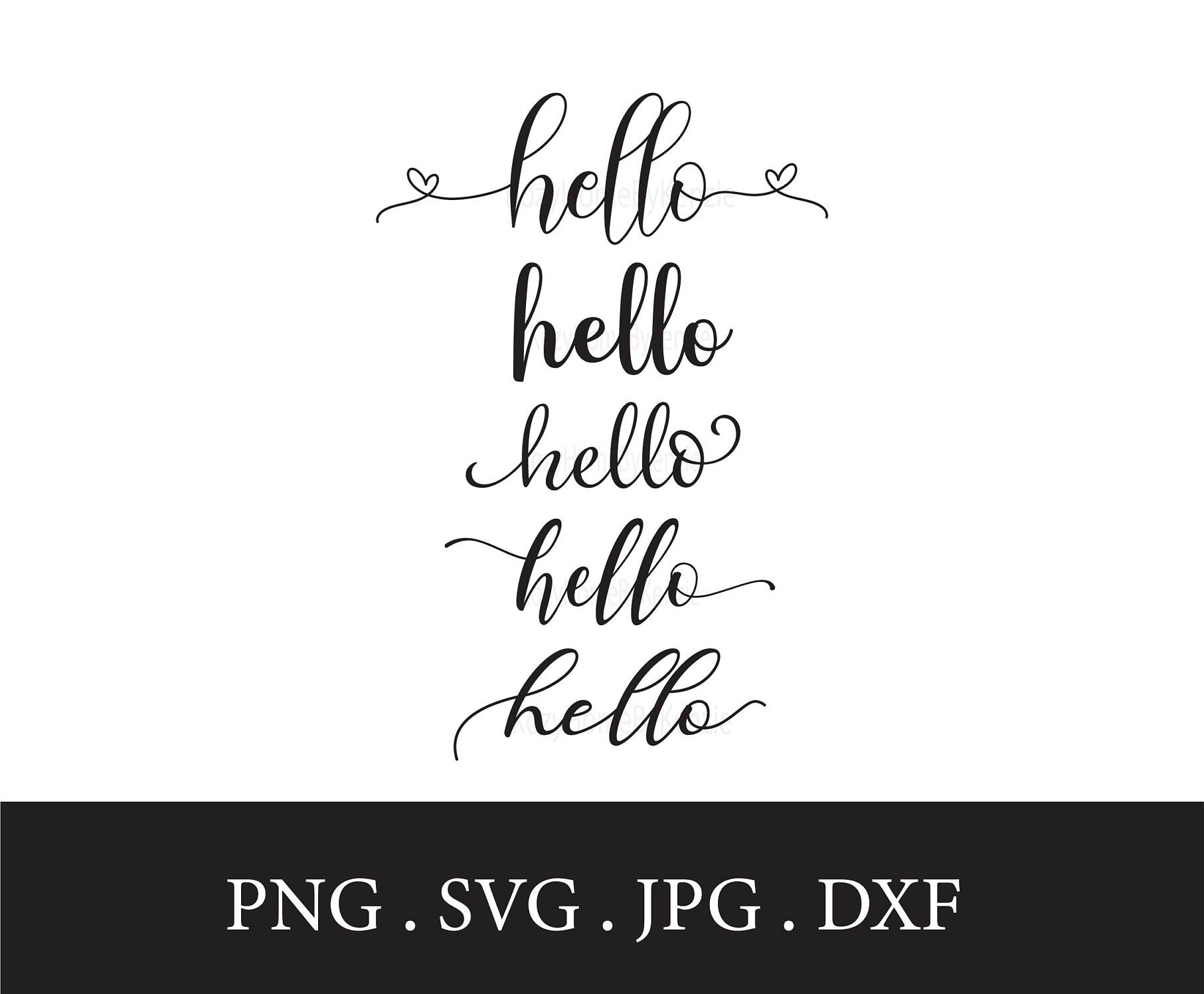 Hello Word Bundle With Tails Cursive Hello in - Etsy