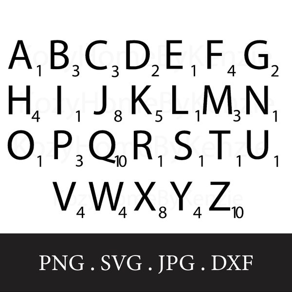 Alphabet | Digital Letters | ABC | Tiles | Basic Font | Cut File | Crafts | Bestseller | SVG | Silhouette DXF