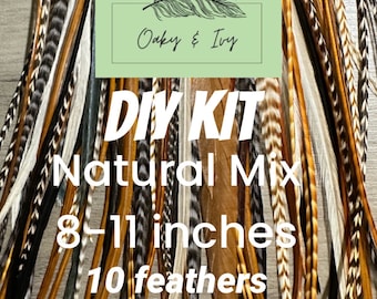 Feather Hair Extensions - 7 Feathers + Beads + Tool/7-11  display picture 1