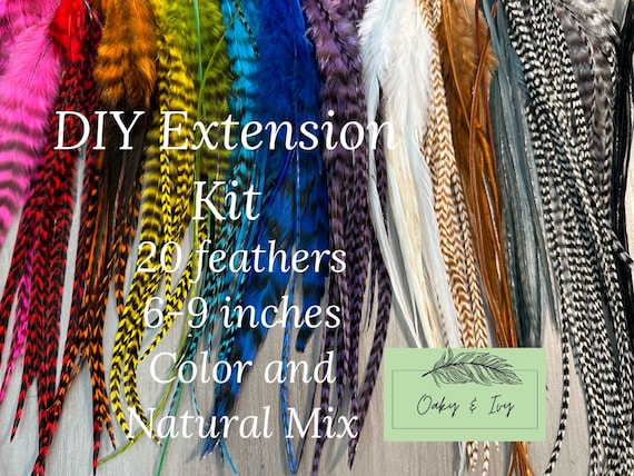 natural mixed 20 pack of fringe and bang feathers - Awesome Feathers - Feather  Hair Extensions - Feather Extensions