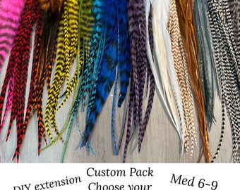 CUSTOM Pack Feather Hair Extensions - CHOOSE the Colors - 10  display picture 2