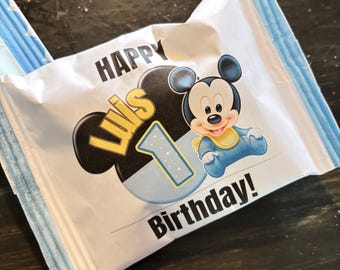 Lanche de aniversário de um ano do bebê Mickey - 2 modelos