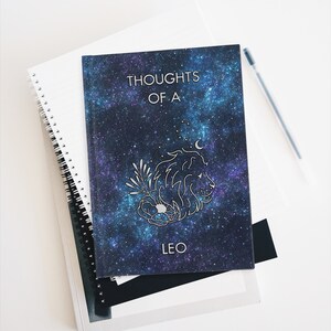 Blue Leo Journal Hardcover Zodiac Sign Journal Leo Astrology Gift