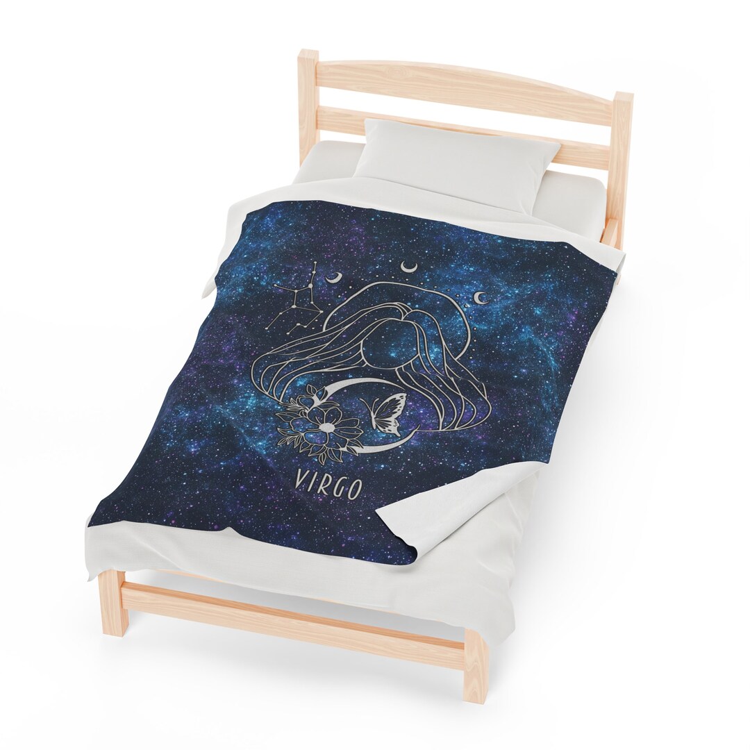 Virgo Throw Blanket Zodiac Galaxy Virgo Velveteen Plush Blanket Gift Etsy