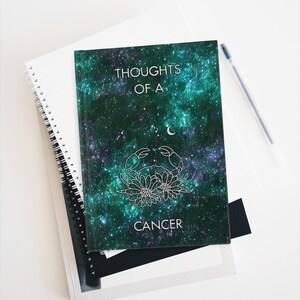 Green Cancer Journal Hardcover Zodiac Sign Journal Cancer Astrology Gift
