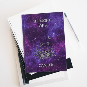 Purple Cancer Journal Hardcover Zodiac Sign Journal Cancer Astrology Gift
