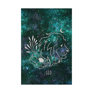Green Leo Zodiac Poster Wall Art Print Constellation Horoscope Poster Wall Art Leo Birthday Gift