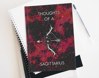 Red Sagittarius Journal Hardcover Zodiac Sign Journal Sagittarius Astrology Gift