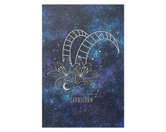 Blue Capricorn Zodiac Poster Wall Art Print Constellation Horoscope Poster Wall Art Capricorn Birthday Gift