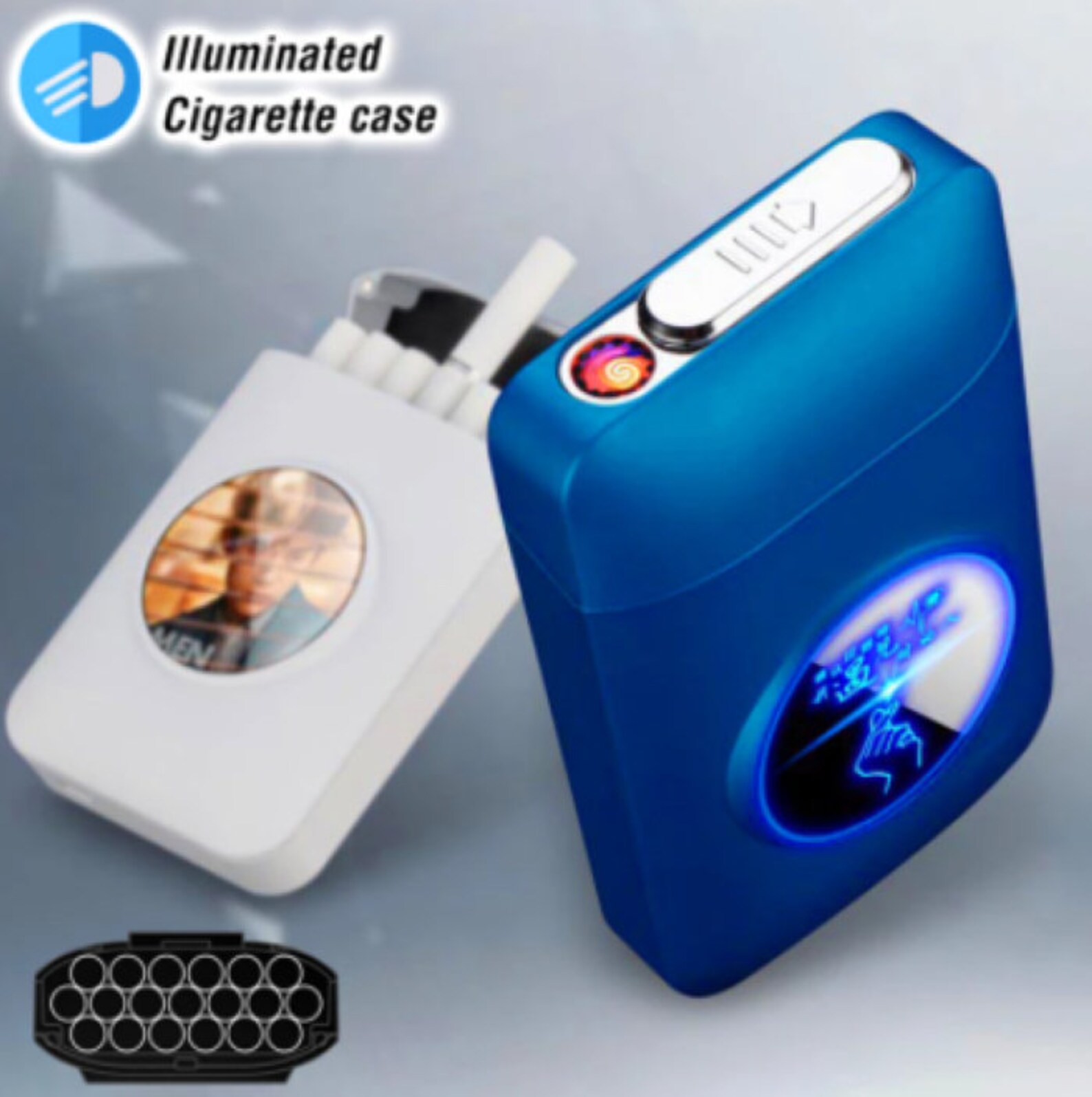 Metal Rechargeable Plasma Lighter Cigarette Case With Multiple Etsy