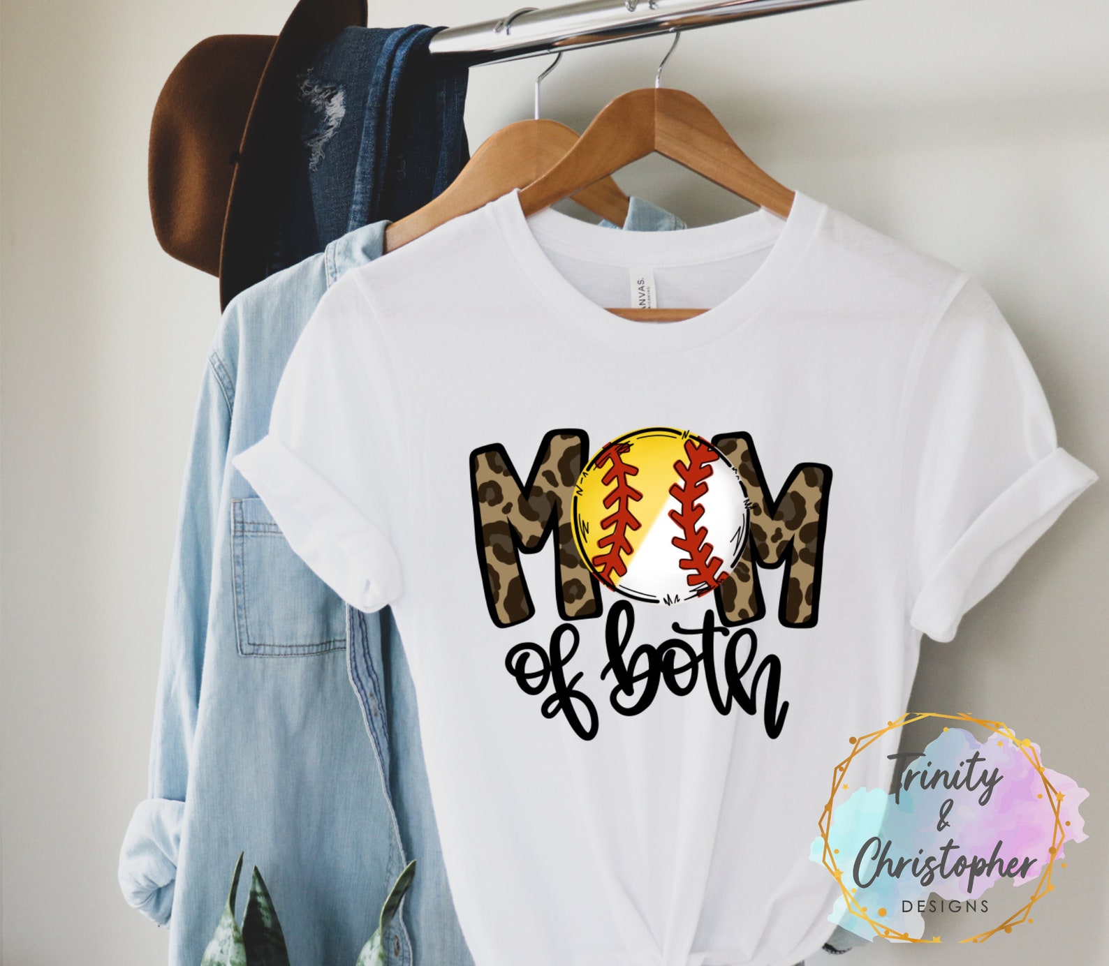 Mom Of Both Baseball Softball Etsy