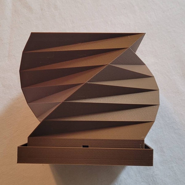 Dark Walnut  Colored  Morphed Square Wooden 3d Printed Planter