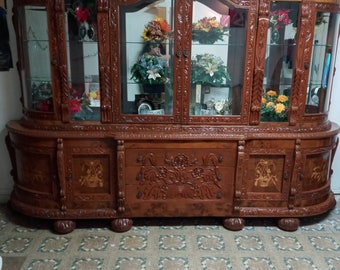 Unique Handcrafted China Cabinet late 20th Century