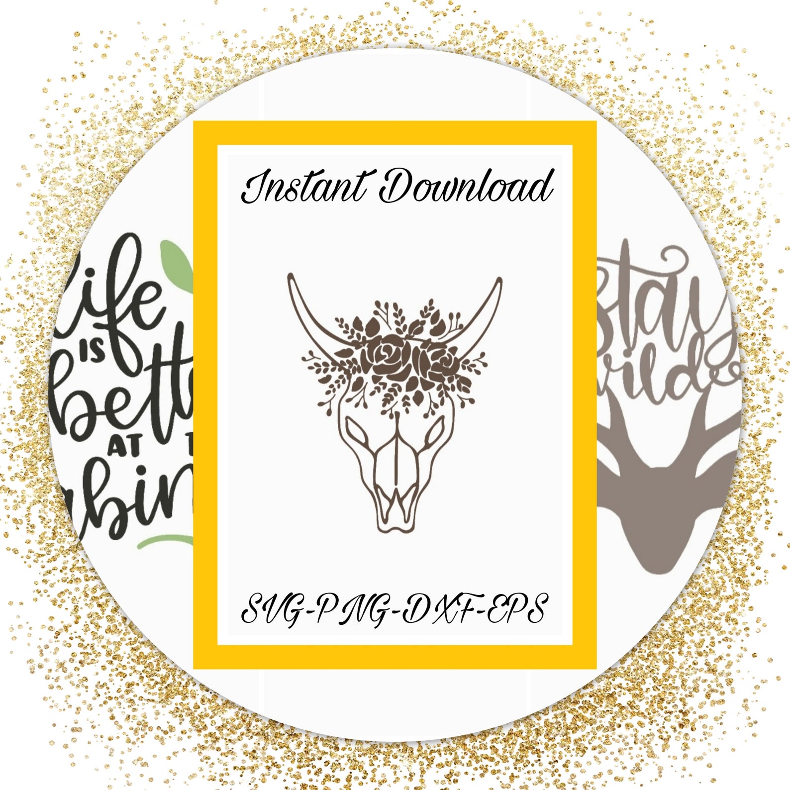 Download Skull Floral Deer Skull svg Flowers Cut File Deer Skull | Etsy