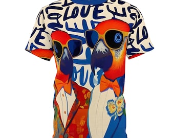 Love Birds Graphic Tee: Unisex Parrot T-Shirt