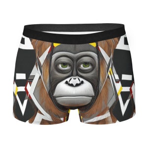 Monkey Theme Boxer Briefs - Funny AOP Pattern - Men’s Underwear Boxers - Perfect Gift for Him