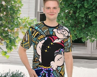 Popeye All-Over Print Herren T-Shirt: Einzigartiges Design T-Shirt
