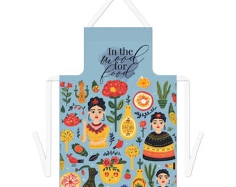 Adult, In The Mood For Food Cookery Adult Apron Gift For Her, Gift For Mom, Ruffled Apron, Aprons For Women, Cute Kitchen Apron
