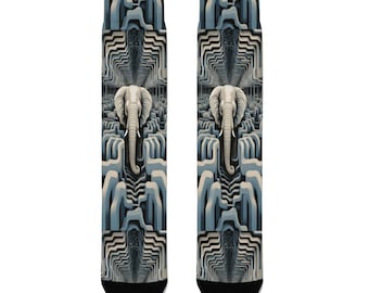 Skarpetki z iluzją optyczną w kształcie słonia – prezent w stylu psychodelicznego labiryntu