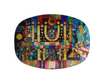 Artystyczna taca sederowa na Paschę – Herut Freedom Design, naczynie do serwowania Judaica