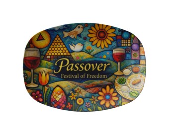 Taca do serwowania na Seder Paschalny, Żydowski Talerz na Święto Pesach, Prezent Judaistyczny