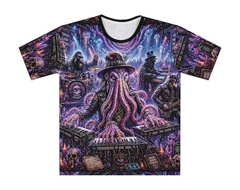 Koszulka z nadrukiem na całej powierzchni zespołu Cosmic Octopus | Scena muzyki psychodelicznej