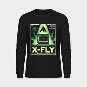 Maglietta a maniche lunghe X-Fly: regalo retrò per hacker e appassionati di informatica