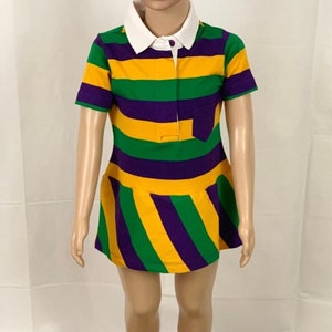 Mardi Gras Girls Tunic (No Pocket) # 283 (White Collar)