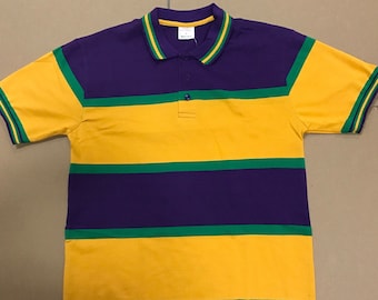 Cypress Row Boys Mardi Gras Rugby Stripes on White Polo Shirt main image 1
