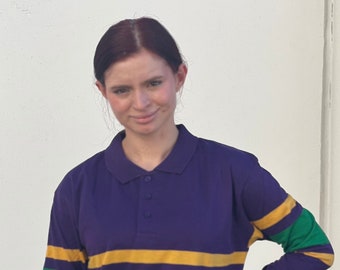 Mardi Gras Polo L/S in Adults Unisex sizes # 322 Purple (Snug fit)