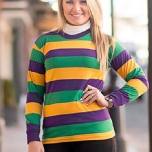 Mardi gras striped shirt clearance