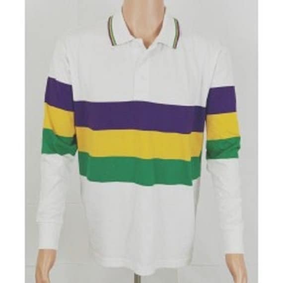 mardi gras striped polo shirt