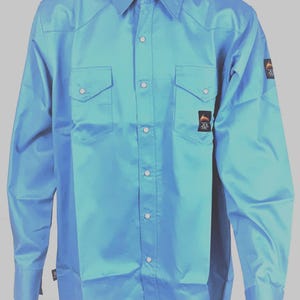 Fire Retardant Blue Men Shirt (Snaps) CLEARANCE-FINAL SALES