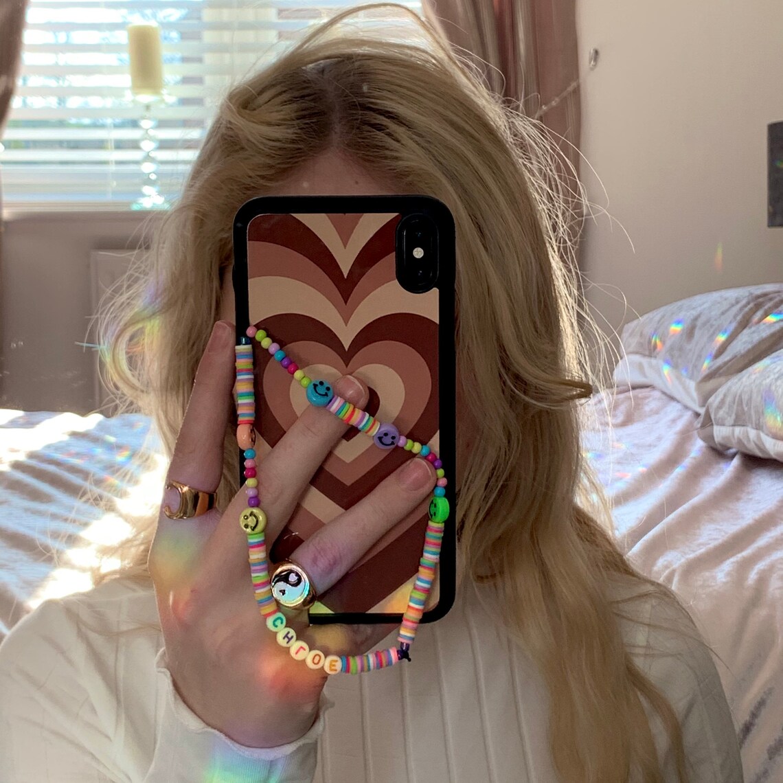 Handmade personalised smiley face y2k phone charm/ charm/ Etsy