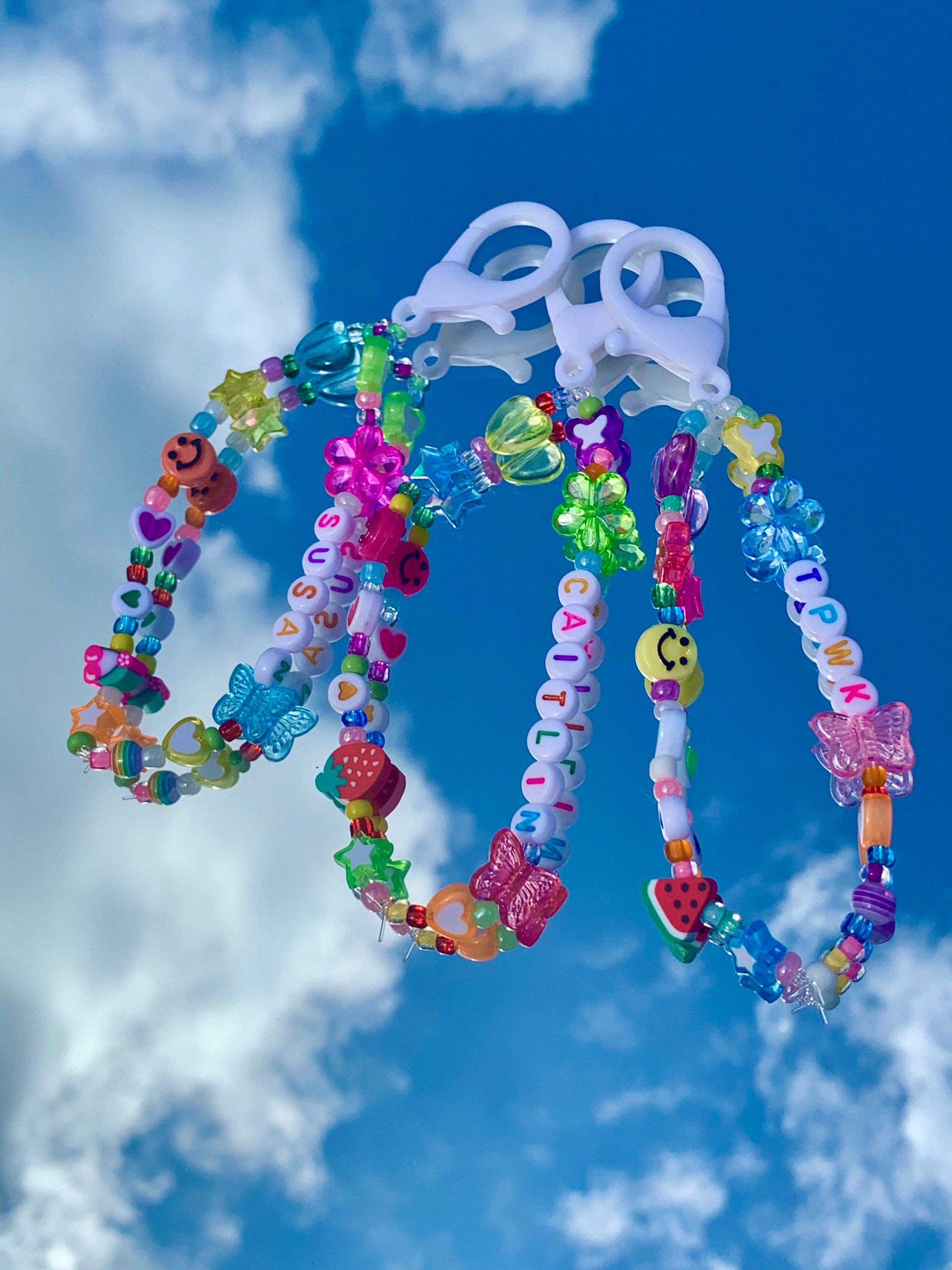 Y2k beaded keychain/ colourful accessory/ 90s style keychain Etsy