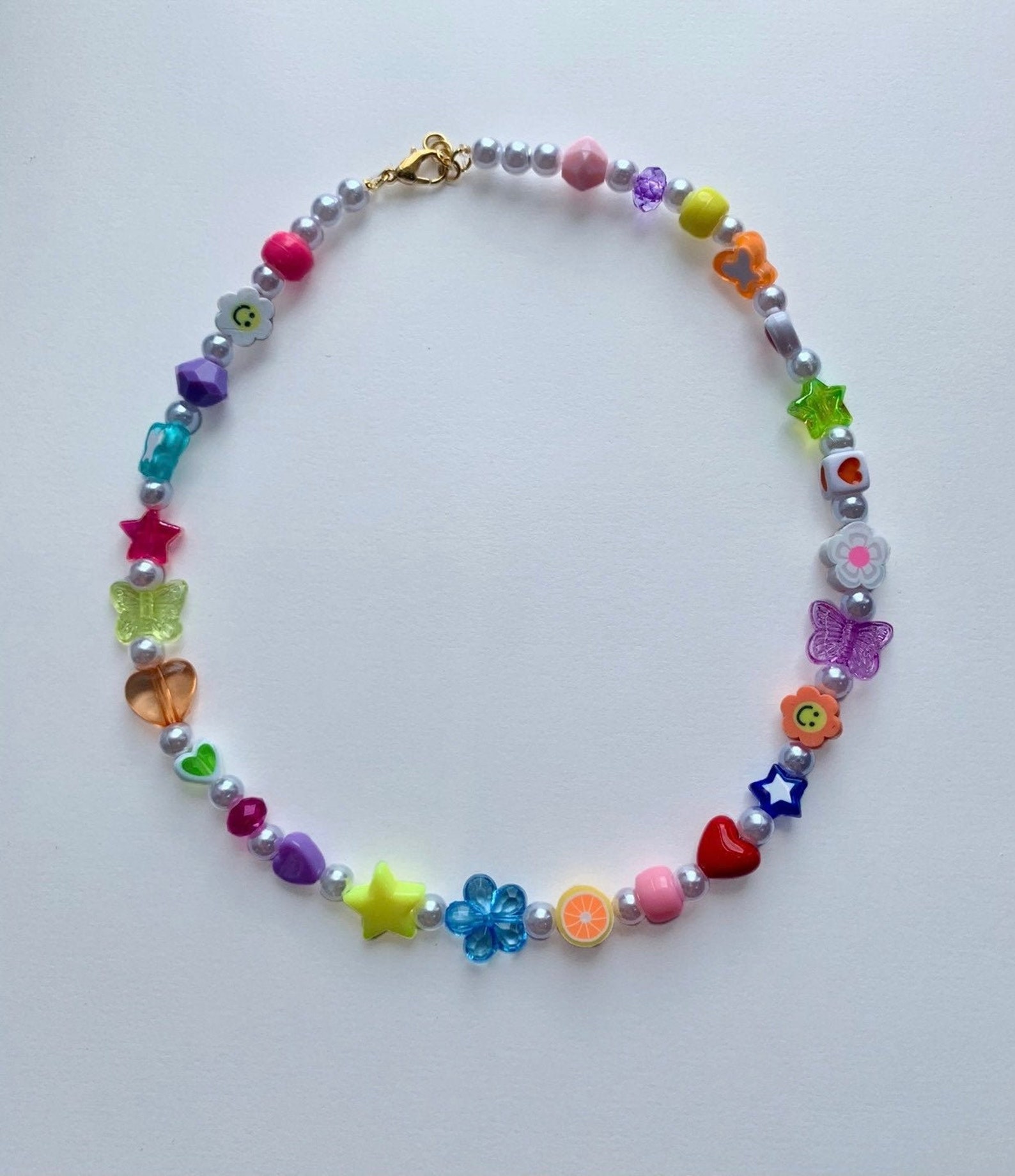 NEW Pearl beaded chocker necklace/ 90s style/ y2k necklace Etsy