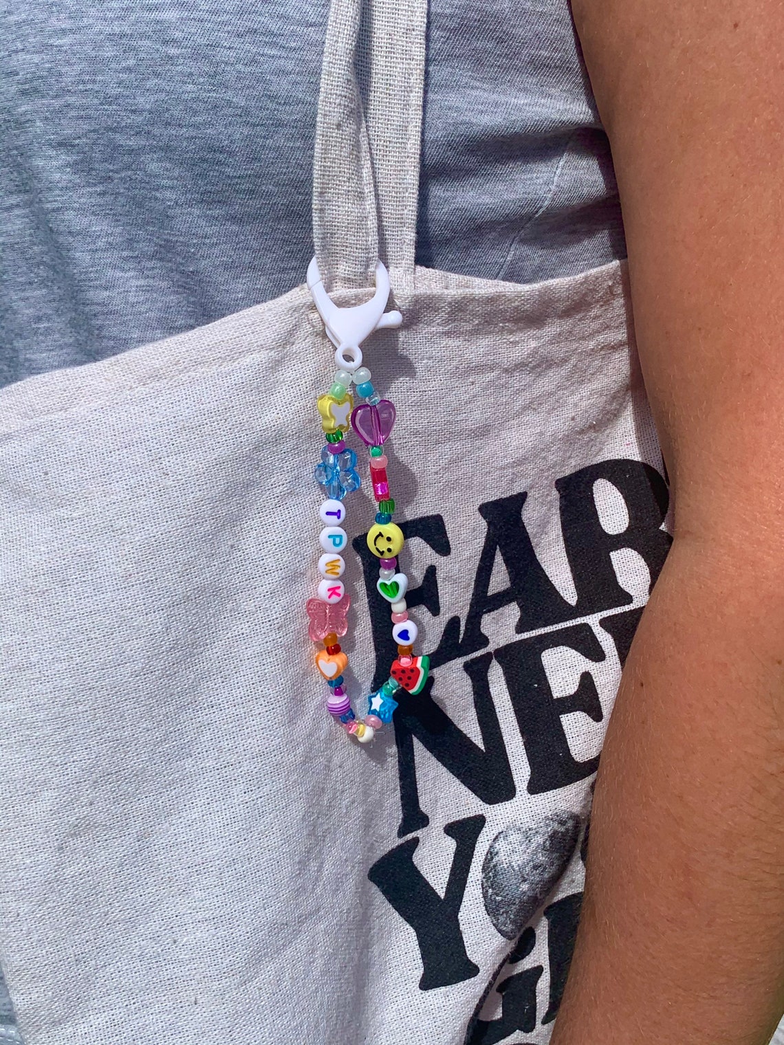 Y2k beaded keychain/ colourful accessory/ 90s style keychain Etsy