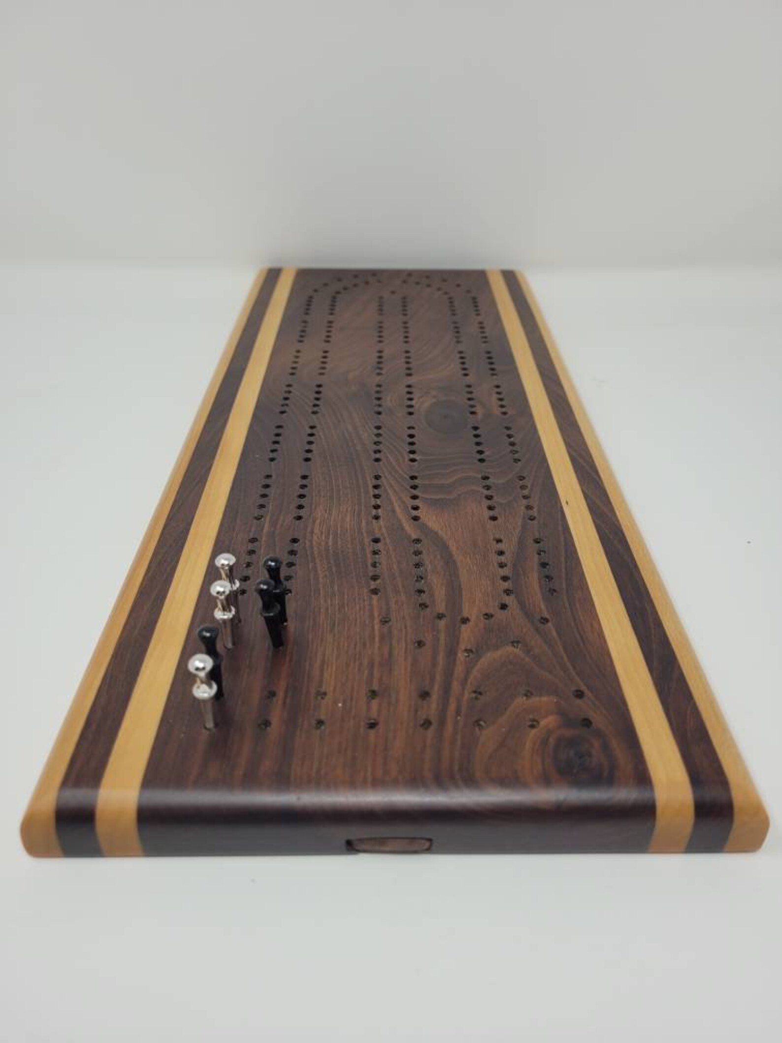 Cribbage Board Walnut and Maple Handmade Two Player Cribbage Etsy