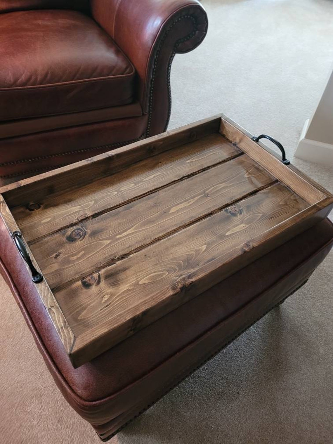 Handmade Tongue and Groove Pine Ottoman or Stove Tray - Etsy