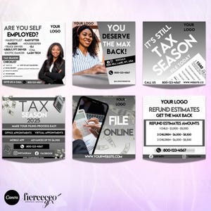 Tax Prep Flyer Bundle, Tax Prep Flyers, Tax Preparation Flyer, Taxes Template, Tax Flyer 2023, Accounting Flyer